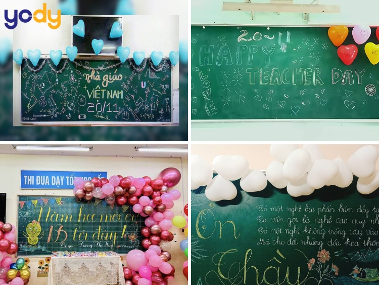 Mẫu trang trí bảng 20/11 bằng bóng bay 1