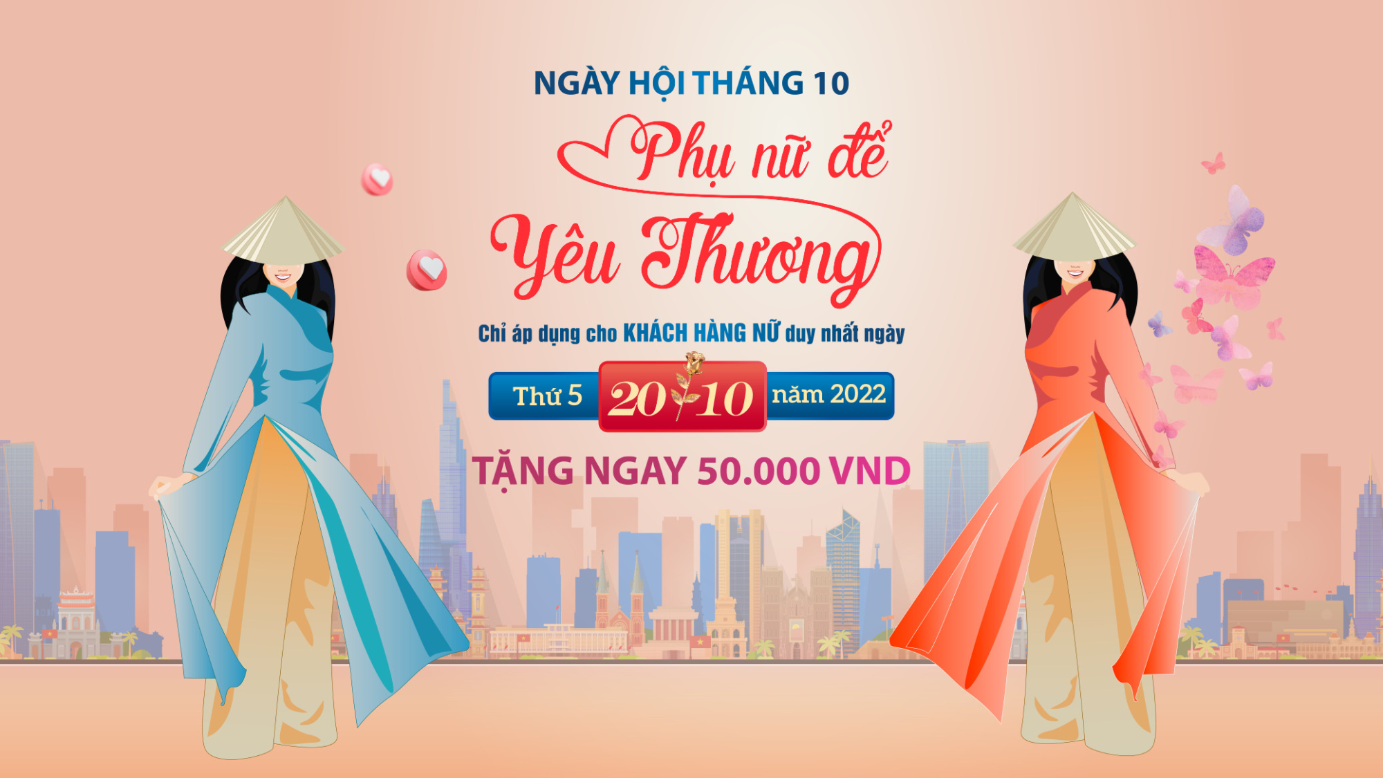 Banner 20/10 cho cửa hàng, showroom