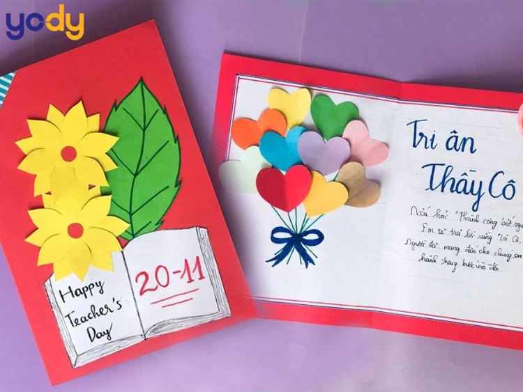 Mẫu thiệp 20/11 tự làm đơn giản, sáng tạo 4