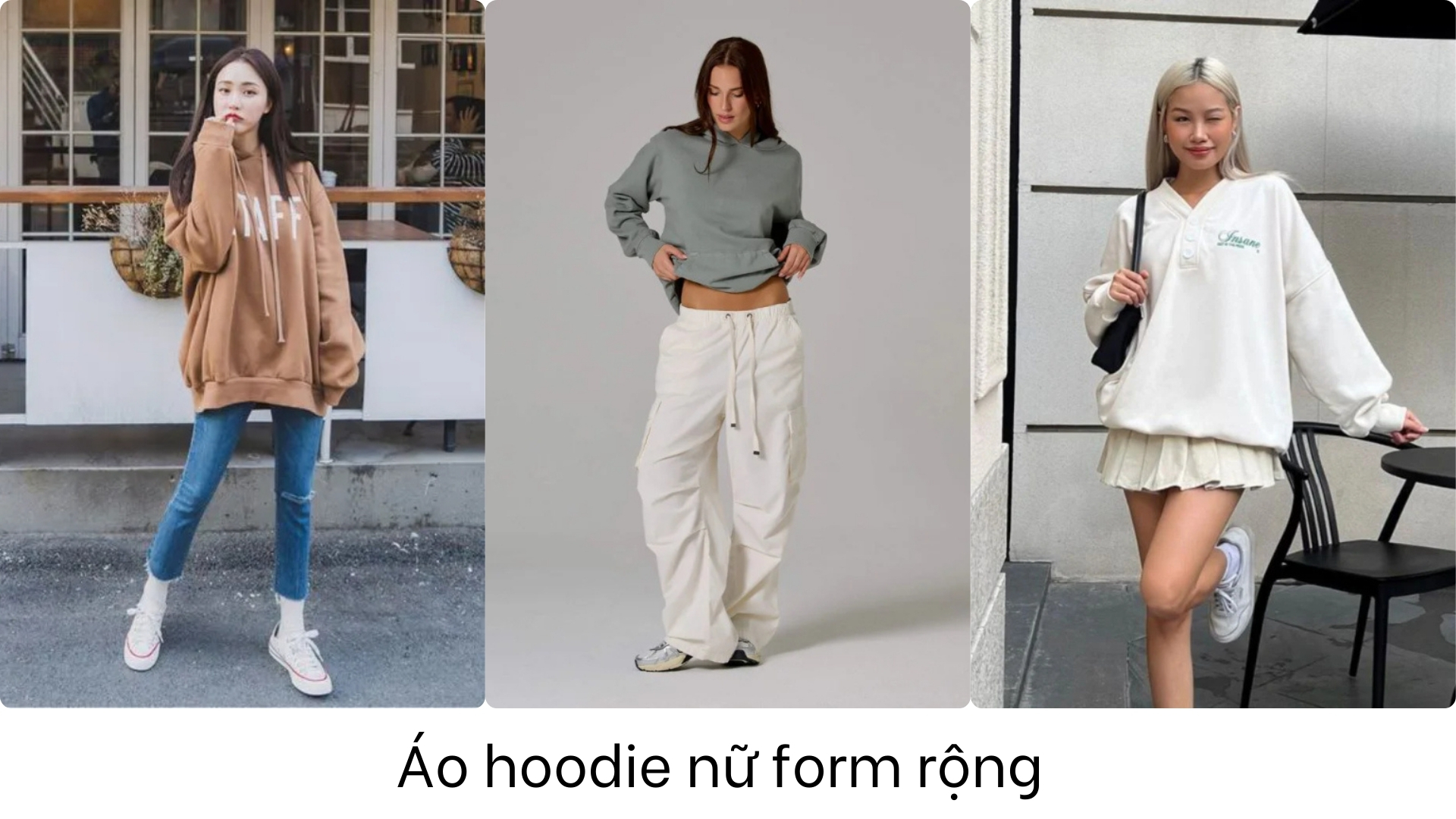 Bài viết - Lưu ngay 10+ cách mix áo hoodie nữ form rộng cá tính, trẻ trung