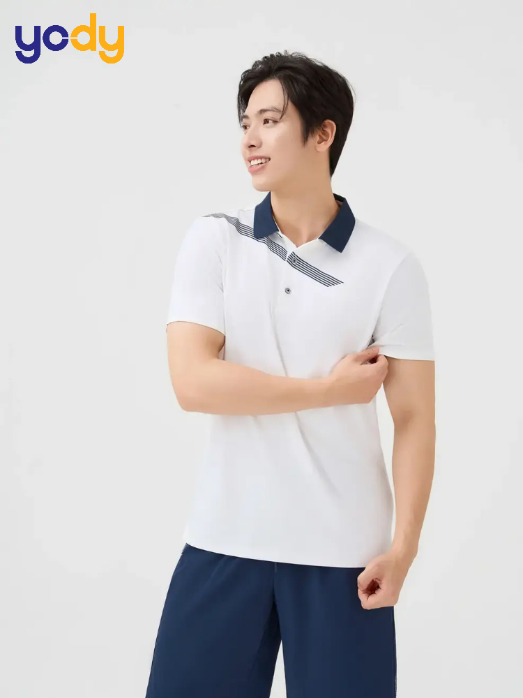 Áo Polo Nam Phối Cổ Thân Có In