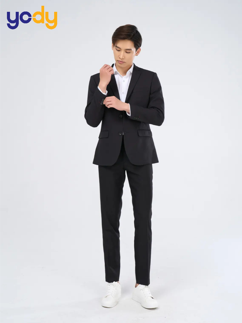 Áo polo quần tây phối áo vest