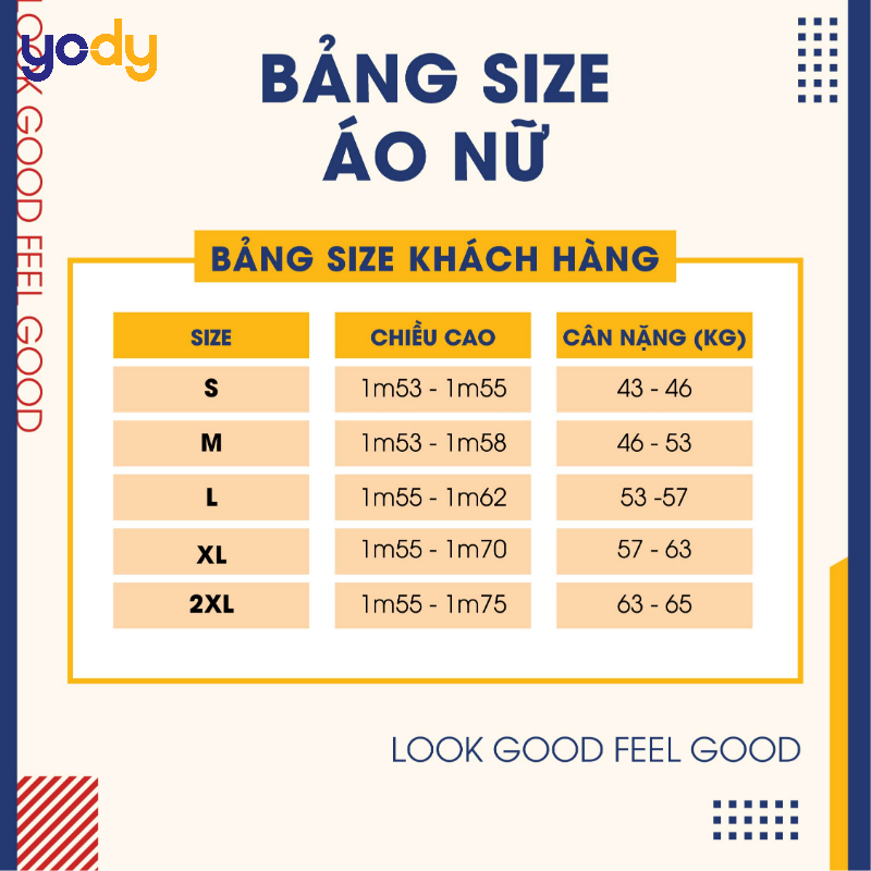 Size áo polo nữ