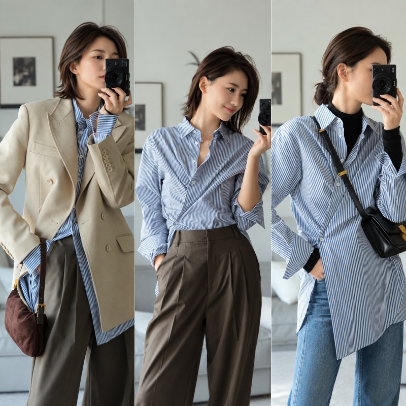 Áo sơ mi cài cúc lệch đang trở thành xu hướng