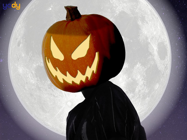 Hóa trang Halloween mặt bí ngô Jack-o’-Lantern huyền bí