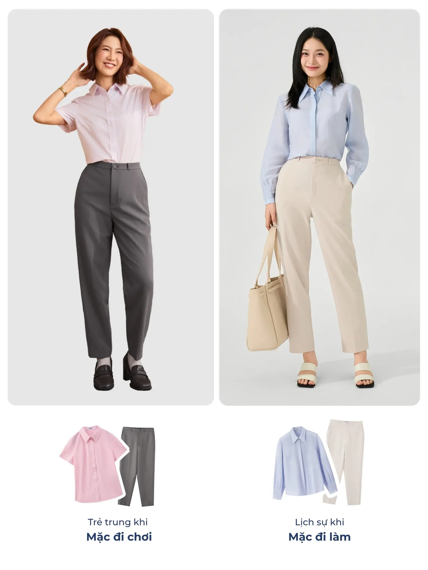 Quần âu nữ baggy essential trẻ trung, thoải mái