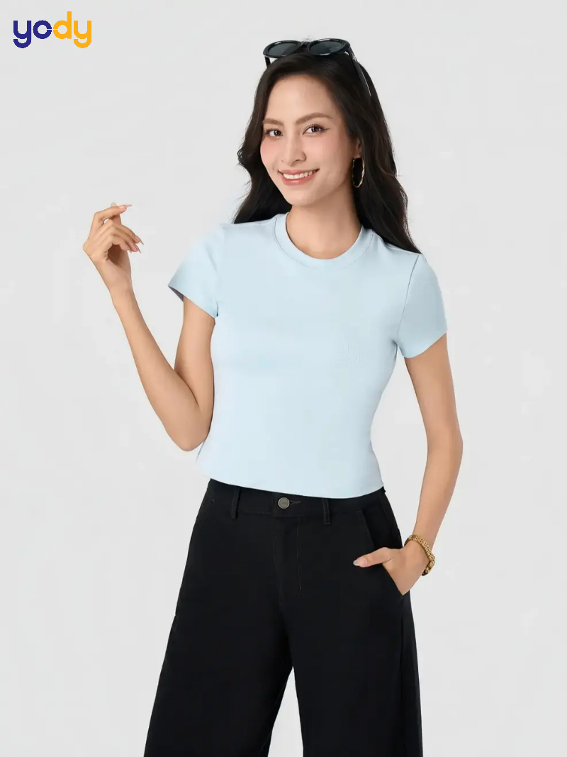 Áo Phông Nữ Slimfit Thun Rib Cotton Mềm