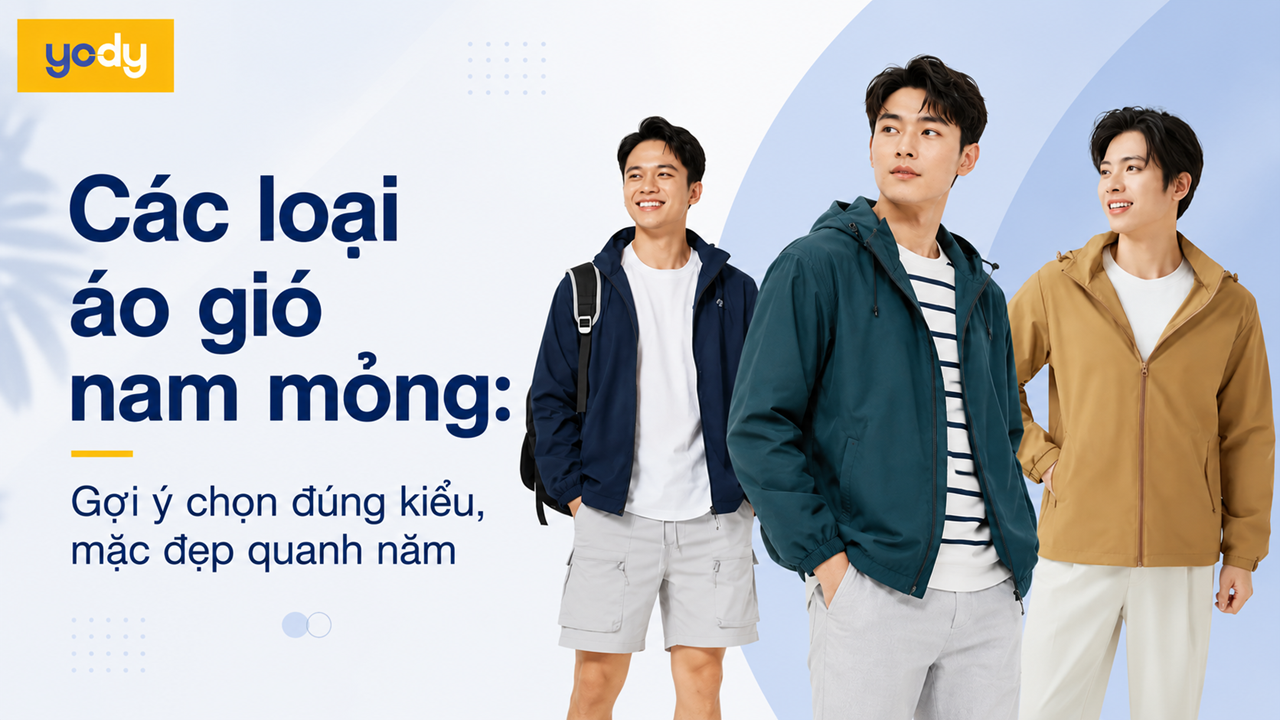 Các loại áo gió nam mỏng: Gợi ý chọn đúng kiểu, mặc đẹp quanh năm