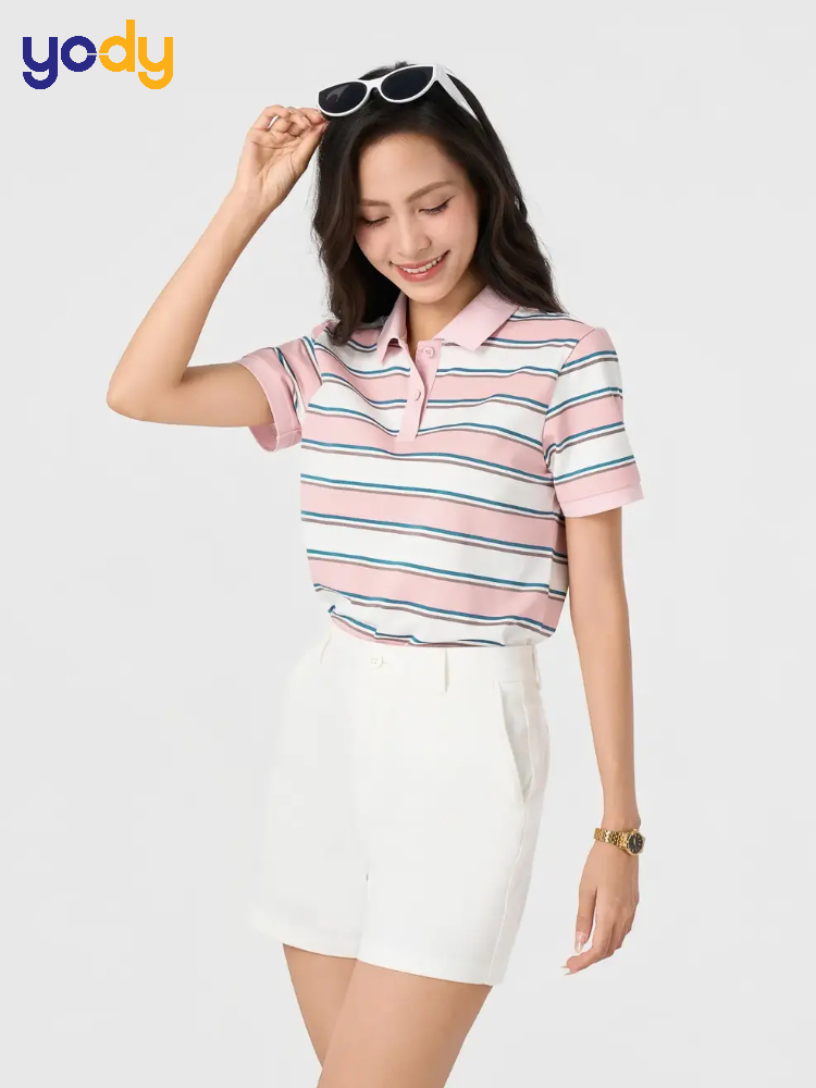 Áo polo kẻ ngang