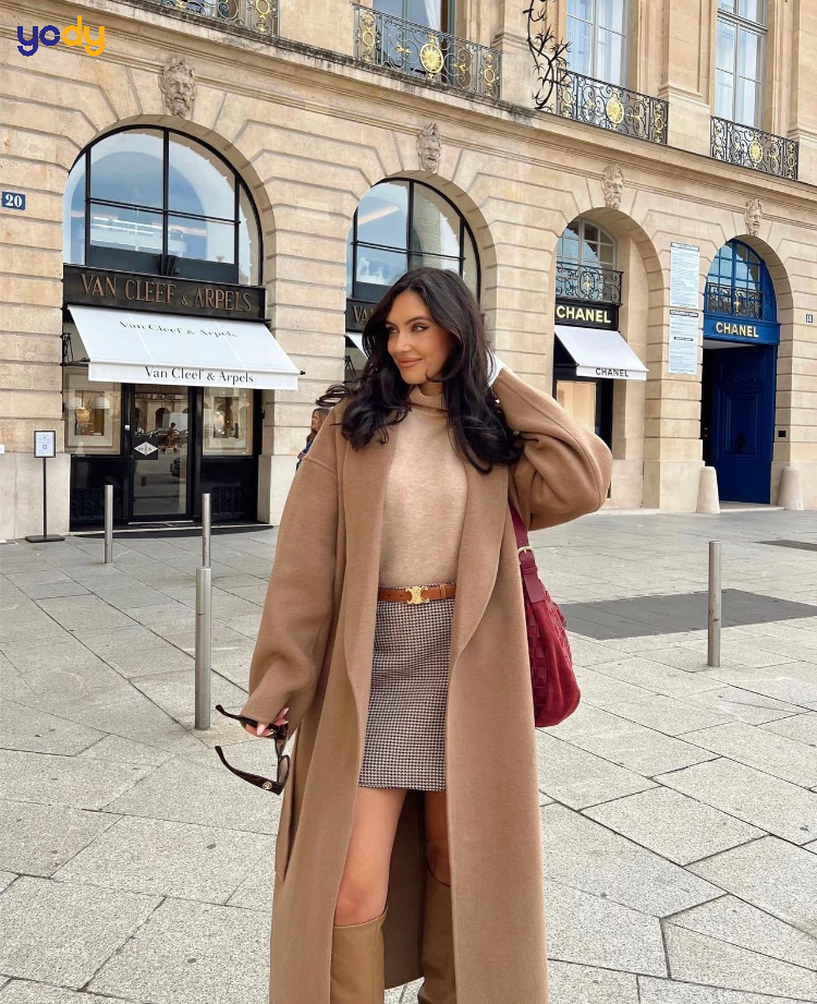  Phối đồ với áo khoác dáng dài