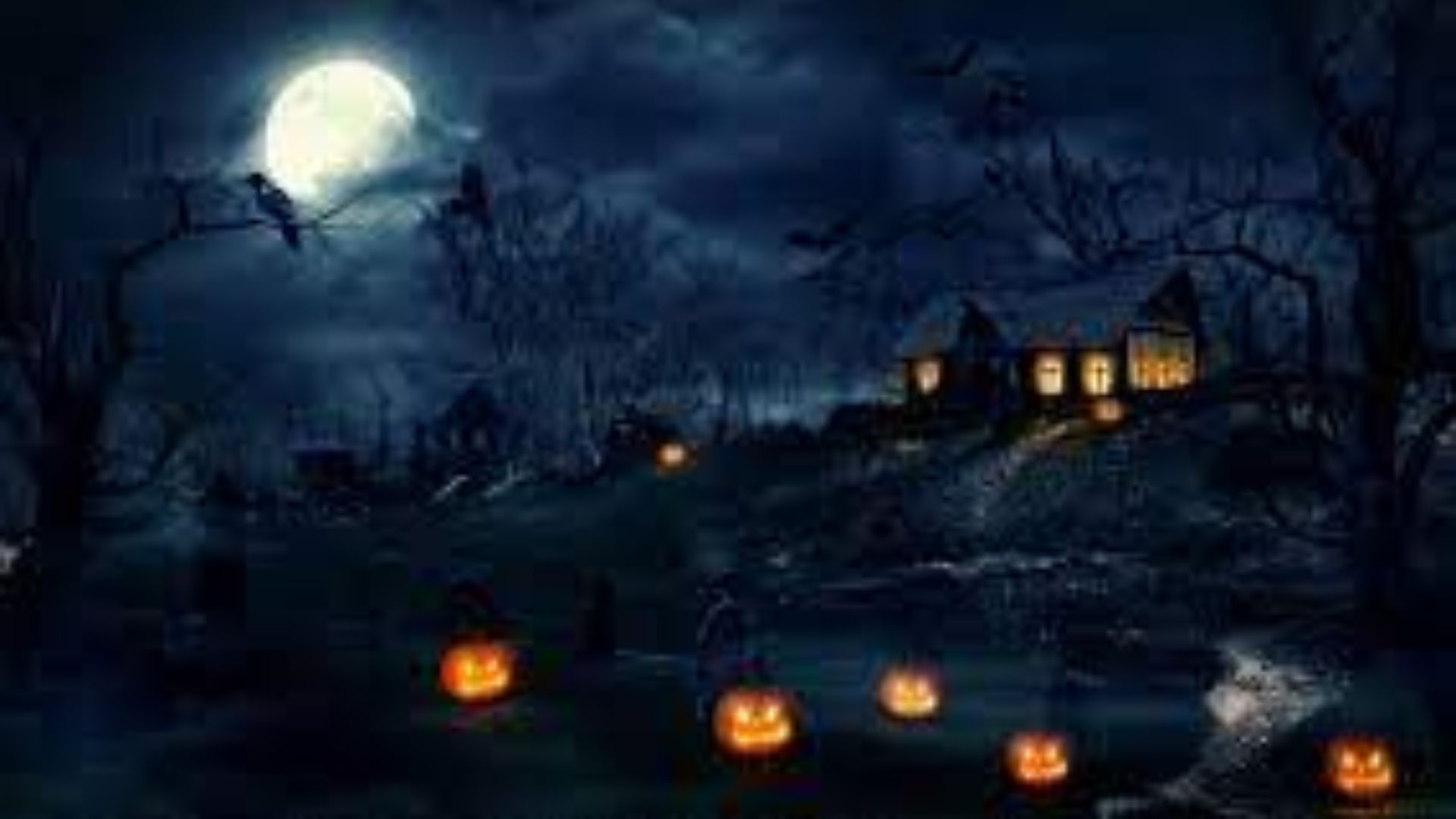 Hình nền Halloween phong cách nghệ thuật cho máy tính