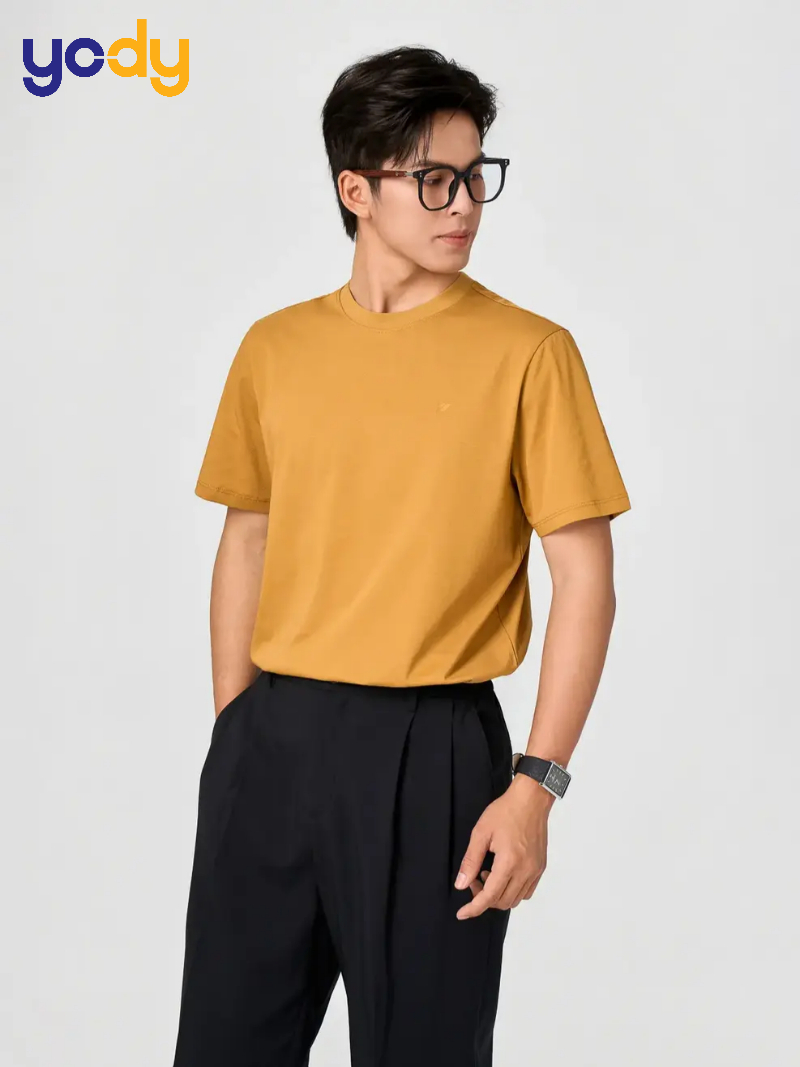 Áo thun basic sơ vin quần tây lịch lãm