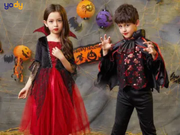 Hóa trang halloween cho bé thành ma cà rồng