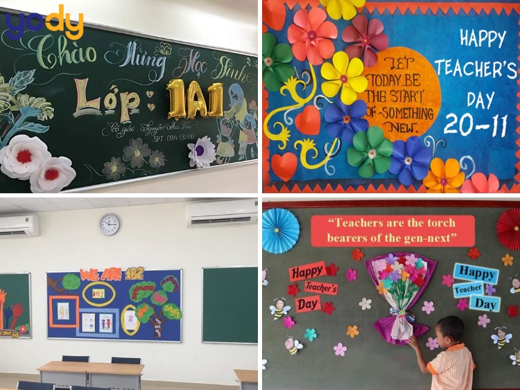 Mẫu trang trí bảng 20/11 bằng hình dán 1
