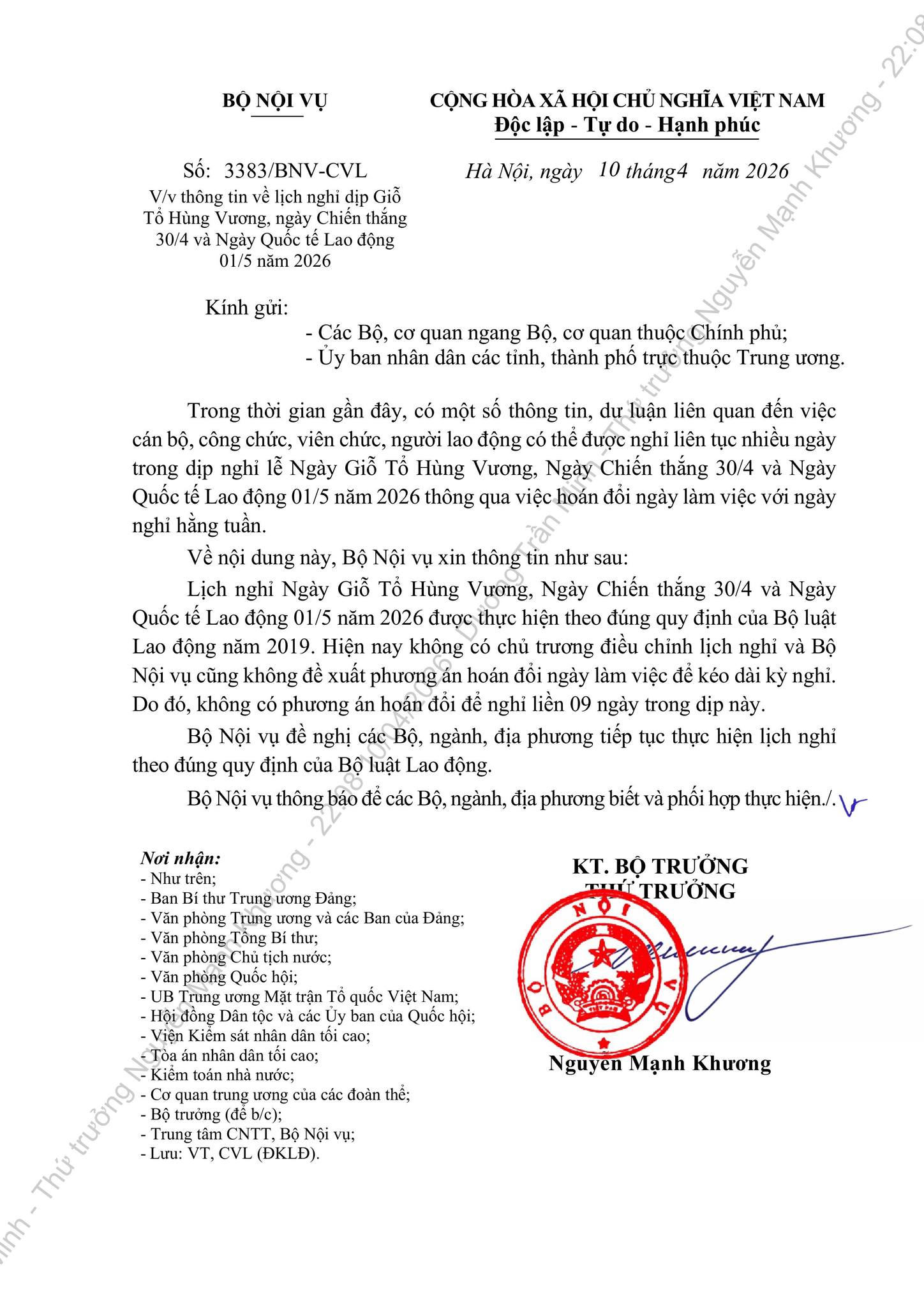 Thực hư nghỉ lễ 9 ngày