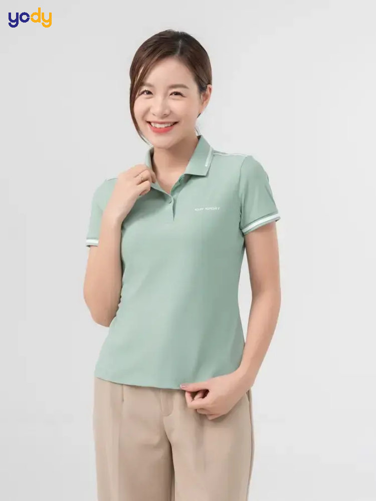 Áo Polo Thể Thao Nữ Phối Lé Nổi Bật