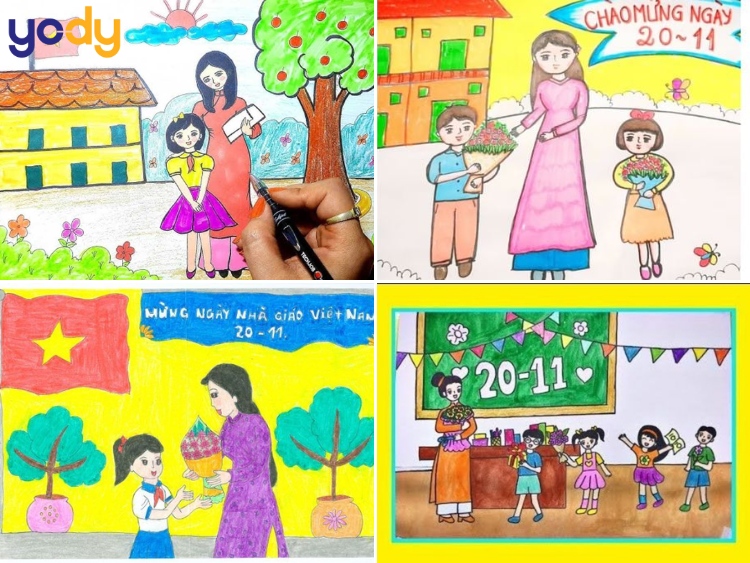 Tranh vẽ đề tài ngày Nhà giáo Việt Nam 2