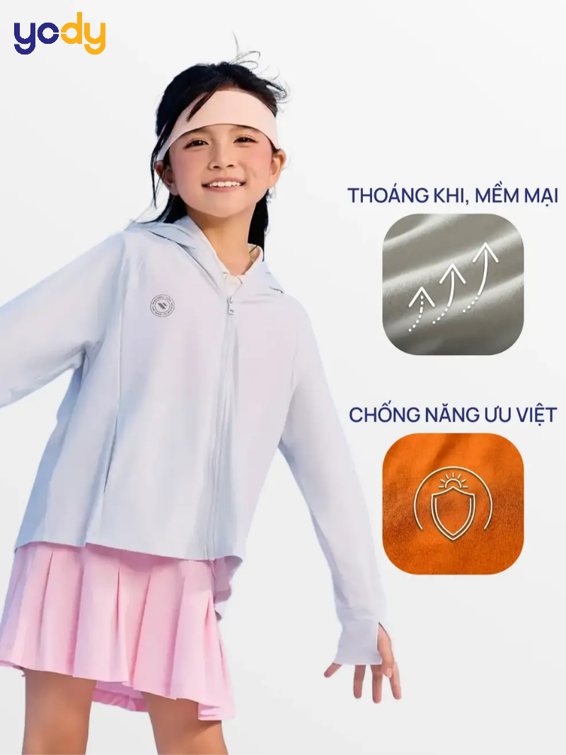 Áo Khoác Chống Nắng Kid Đa Năng Thoáng Khí