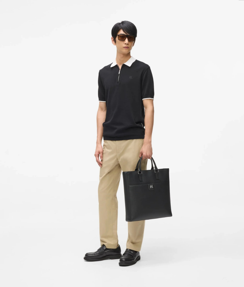 Áo polo phối cùng túi Tote