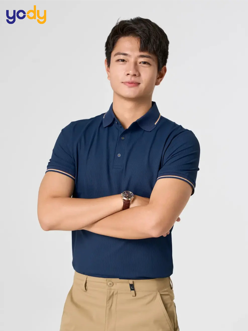 Áo Polo Vải Siêu Co Giãn Bo Cổ Dệt