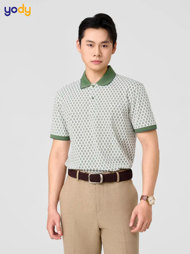 Áo polo Slim Họa Tiết In Tràn