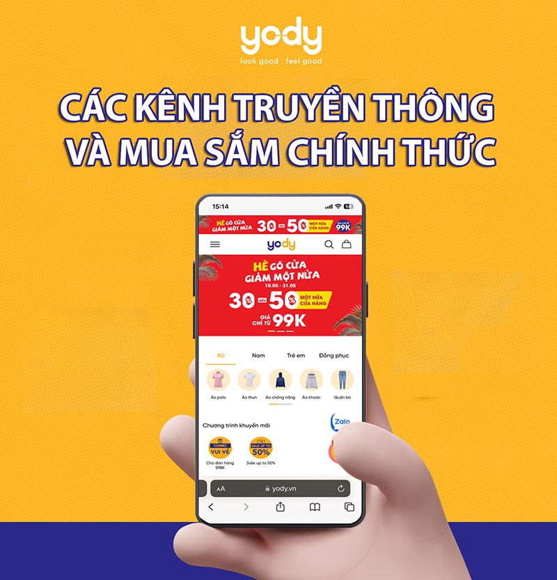 Mua sắm online trên Yody với giá hợp lý và chăm sóc tận tình