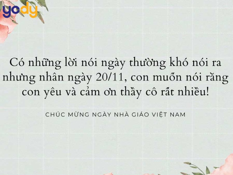 Mẫu thiệp 20/11 kèm lời chúc ý nghĩa 7