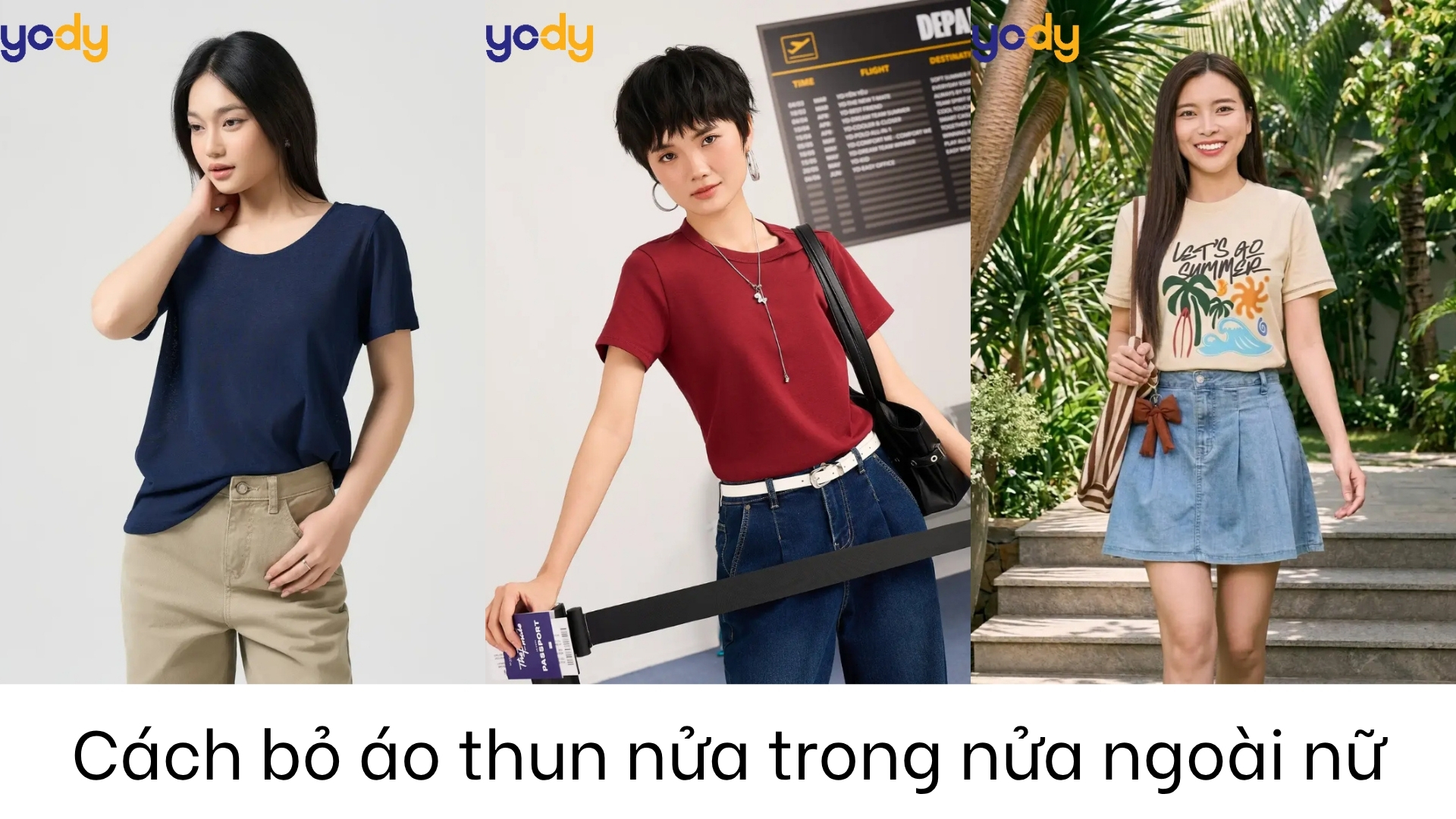 Bài viết -  Mách khéo cách bỏ áo thun nửa trong nửa ngoài nữ siêu sành điệu 