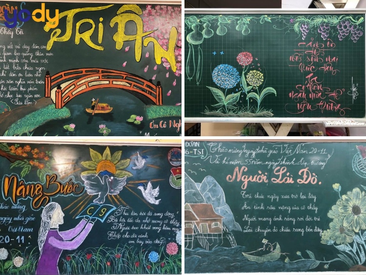 Mẫu trang trí bảng 20/11 bằng phấn 1