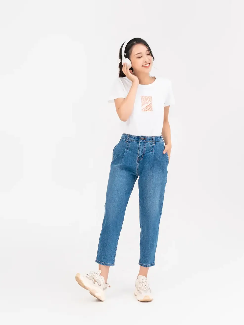 Quần jean nữ baggy lưng cao YODY hợp với nhiều phong cách khác nhau