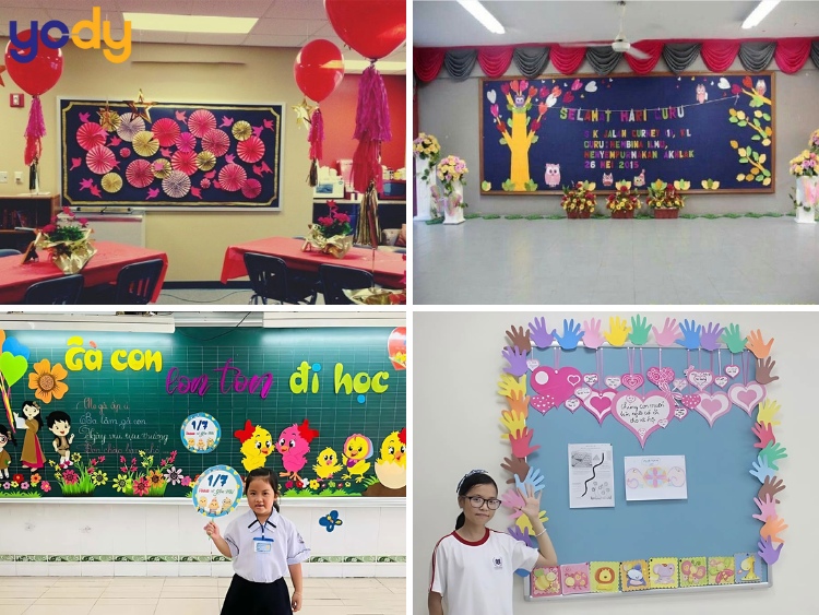 Mẫu trang trí bảng 20/11 bằng hình dán 2