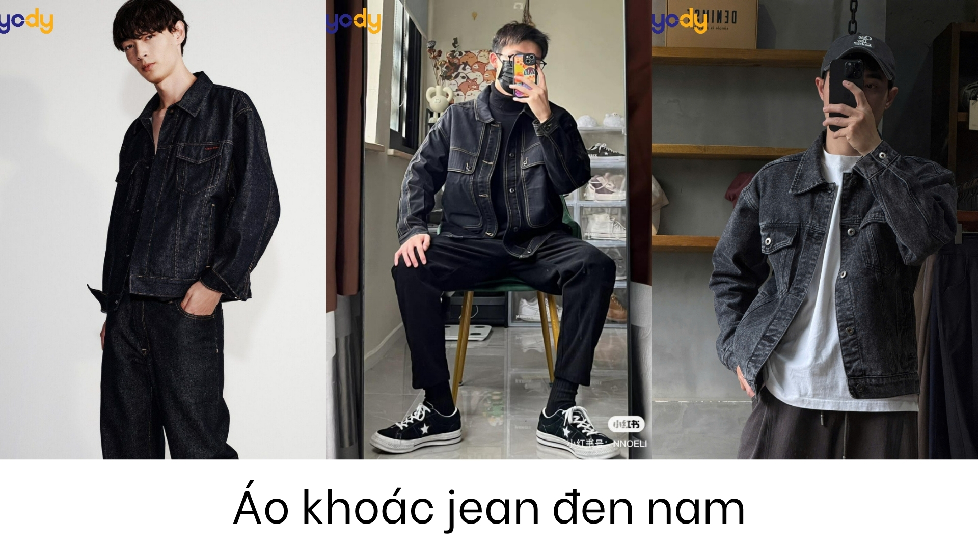 Bài viết - 10 cách phối áo khoác jean đen nam cool ngầu, đẳng cấp