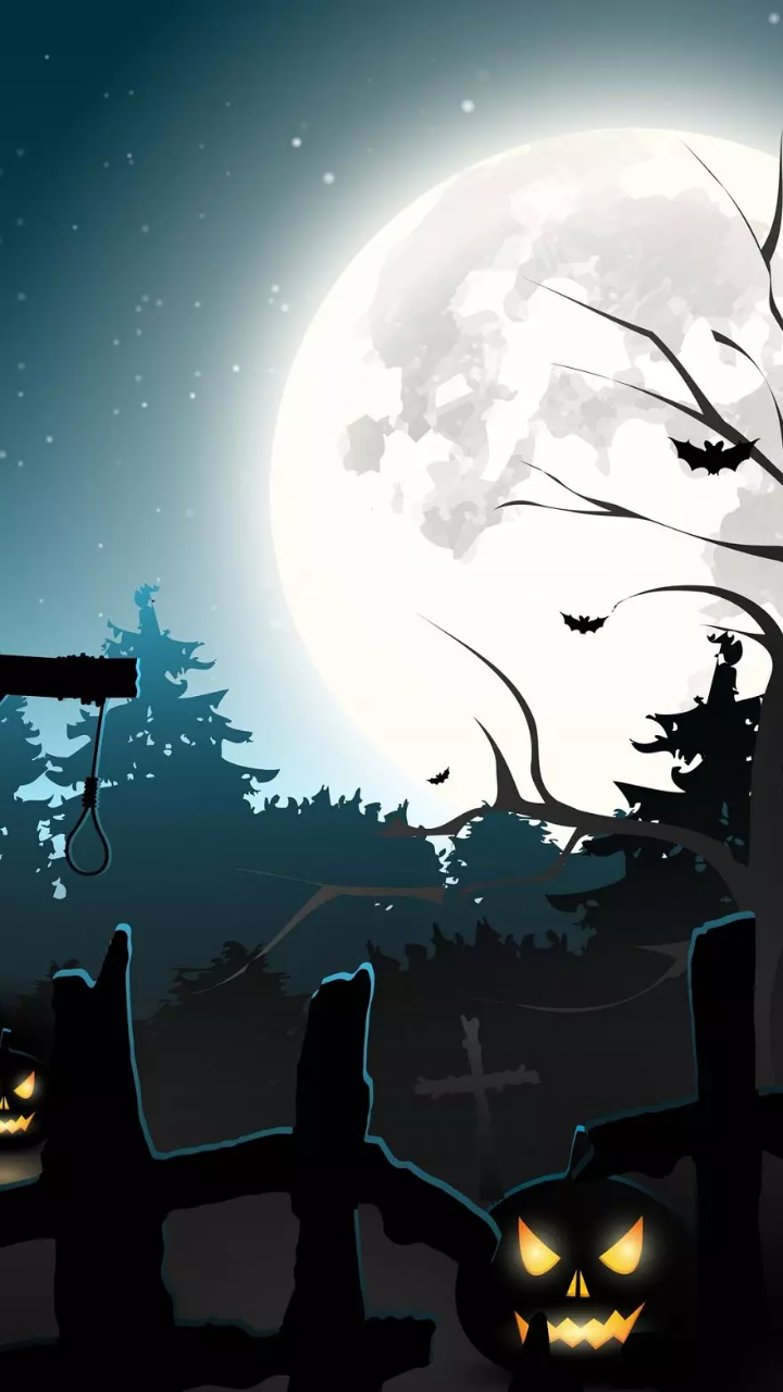 Hình nền Halloween dọc tối giản