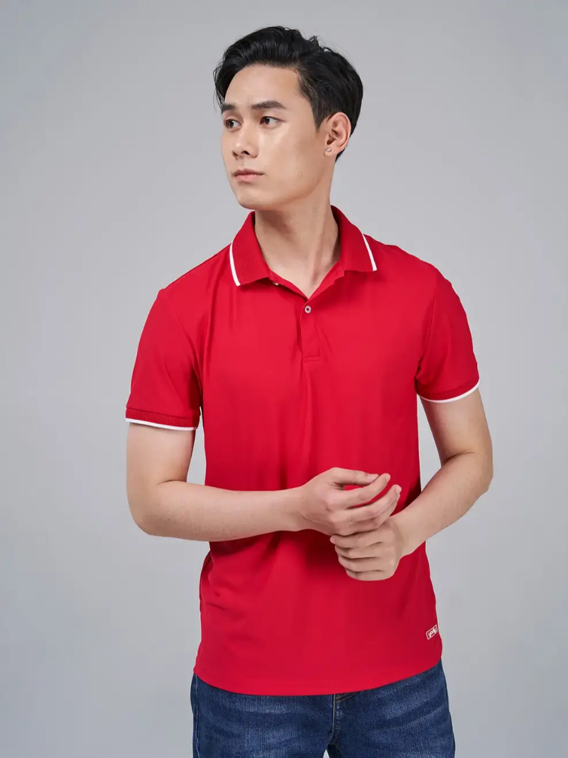 Áo polo Airycool giữ form thoáng mát màu đỏ