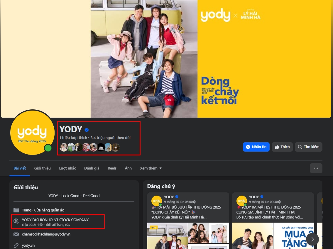 kênh YODY chính hãng