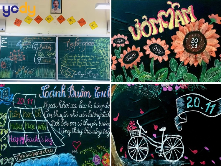 Mẫu trang trí bảng 20/11 bằng phấn 3