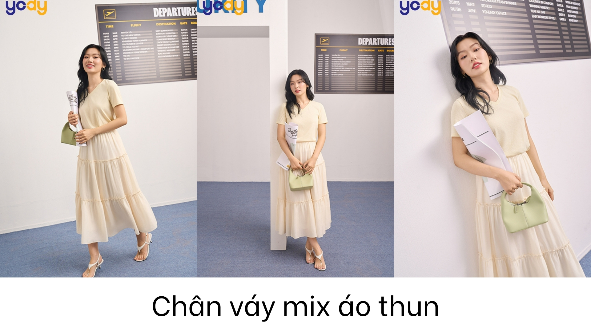 Mách khéo 15 kiểu chân váy mix áo thun thời thượng cá tính