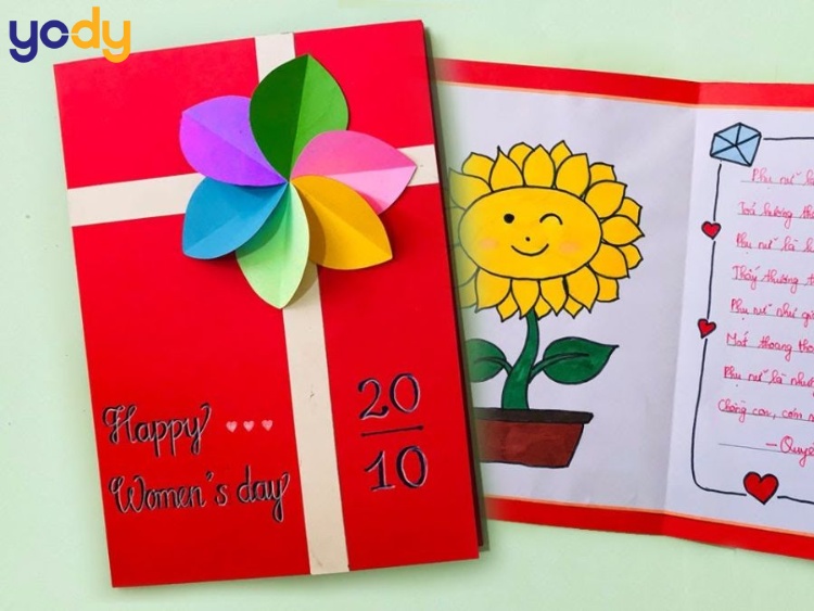 Mẫu thiệp 20/10 tự làm tặng mẹ đẹp