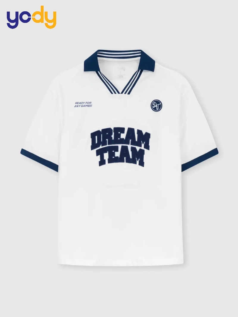 Áo Polo Nam Relax Dreamteam Cổ V Bo Kẻ