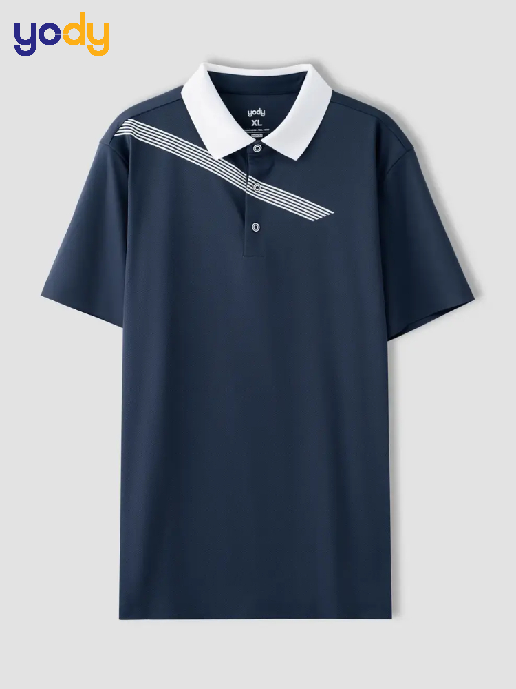 Áo Polo Nam Phối Cổ Thân Cổ In