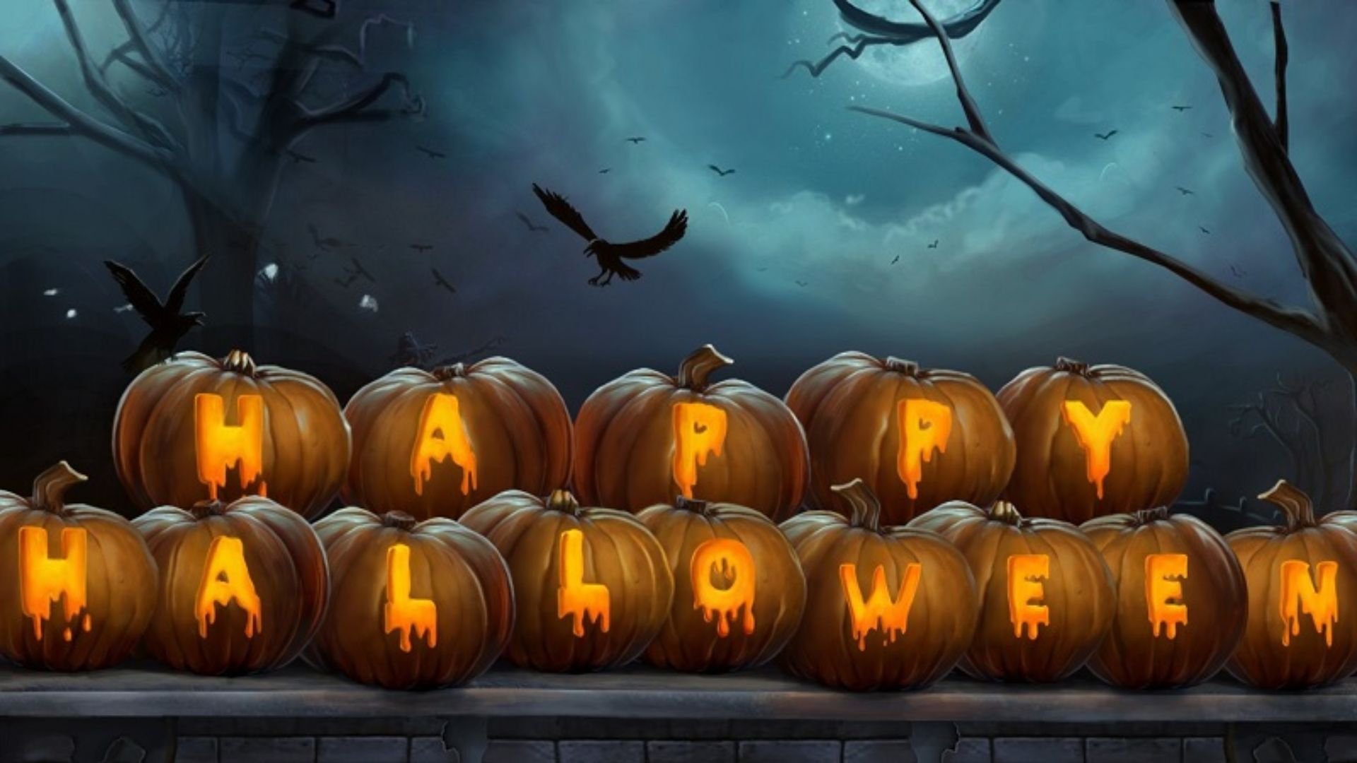 Hình nền Halloween bí ngô cho máy tính